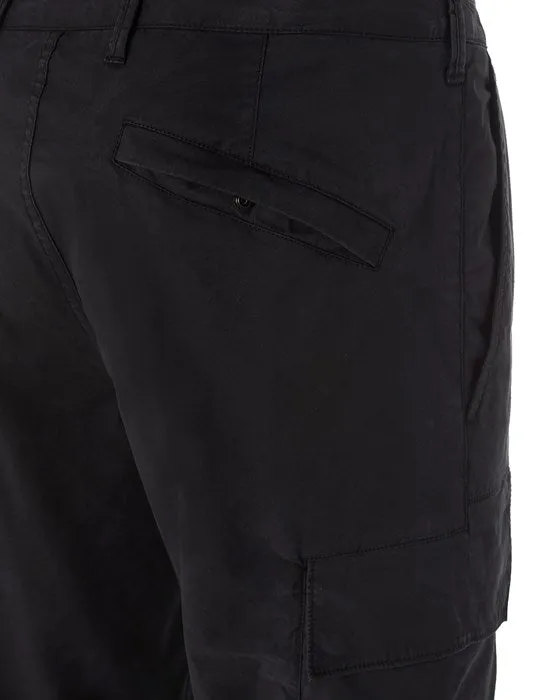Skinny cargo pants in supima cotton - BLACK
