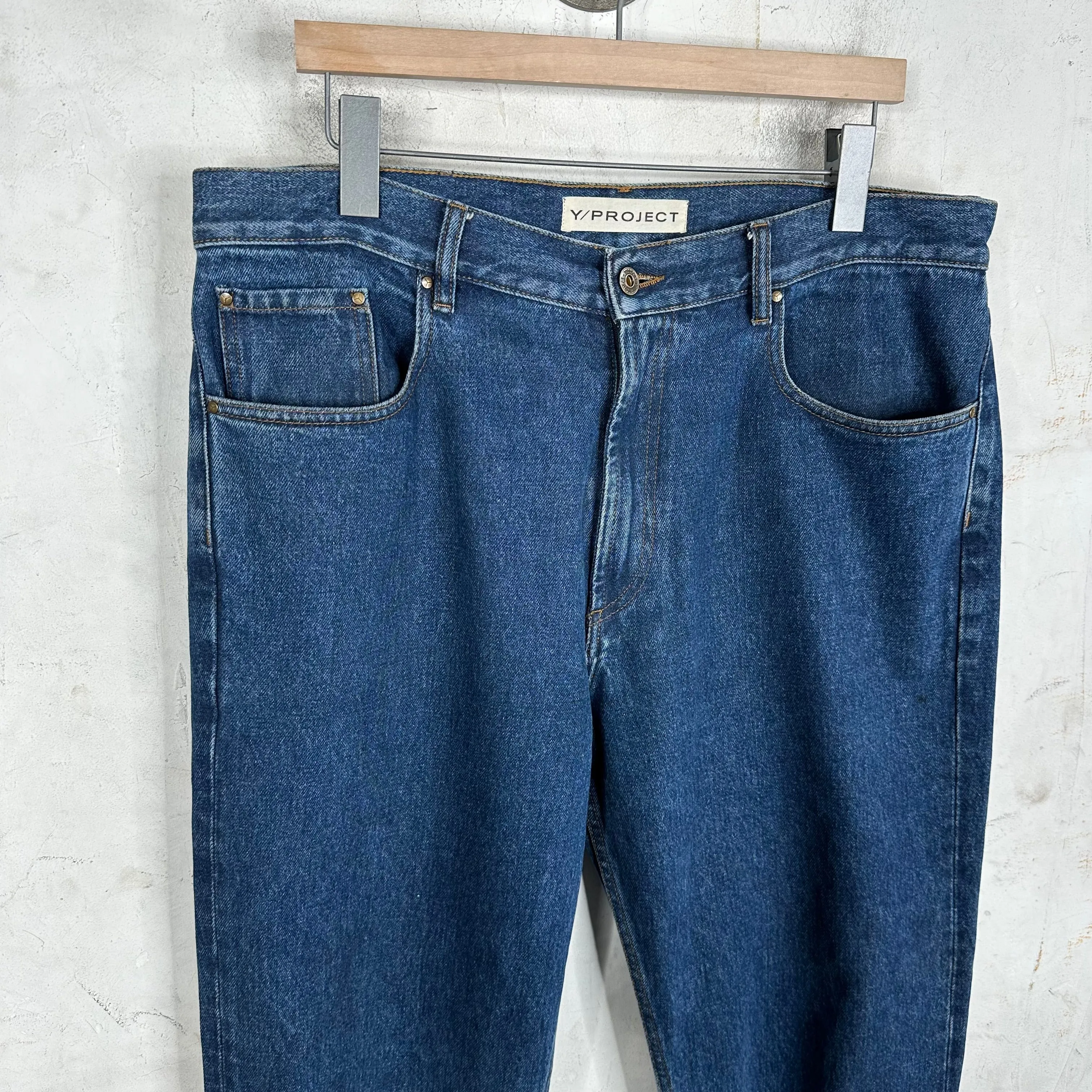 Y/Project Dark Wash Cowboy Jeans
