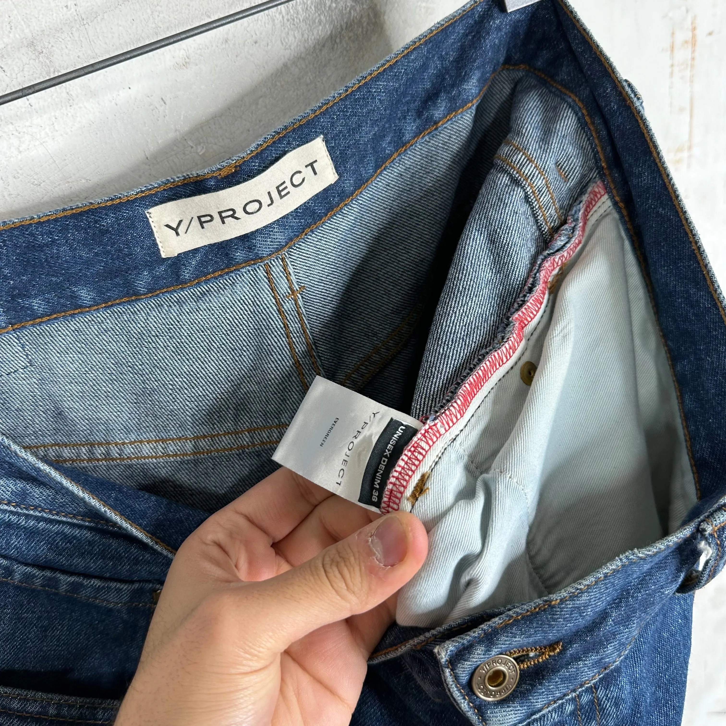 Y/Project Dark Wash Cowboy Jeans