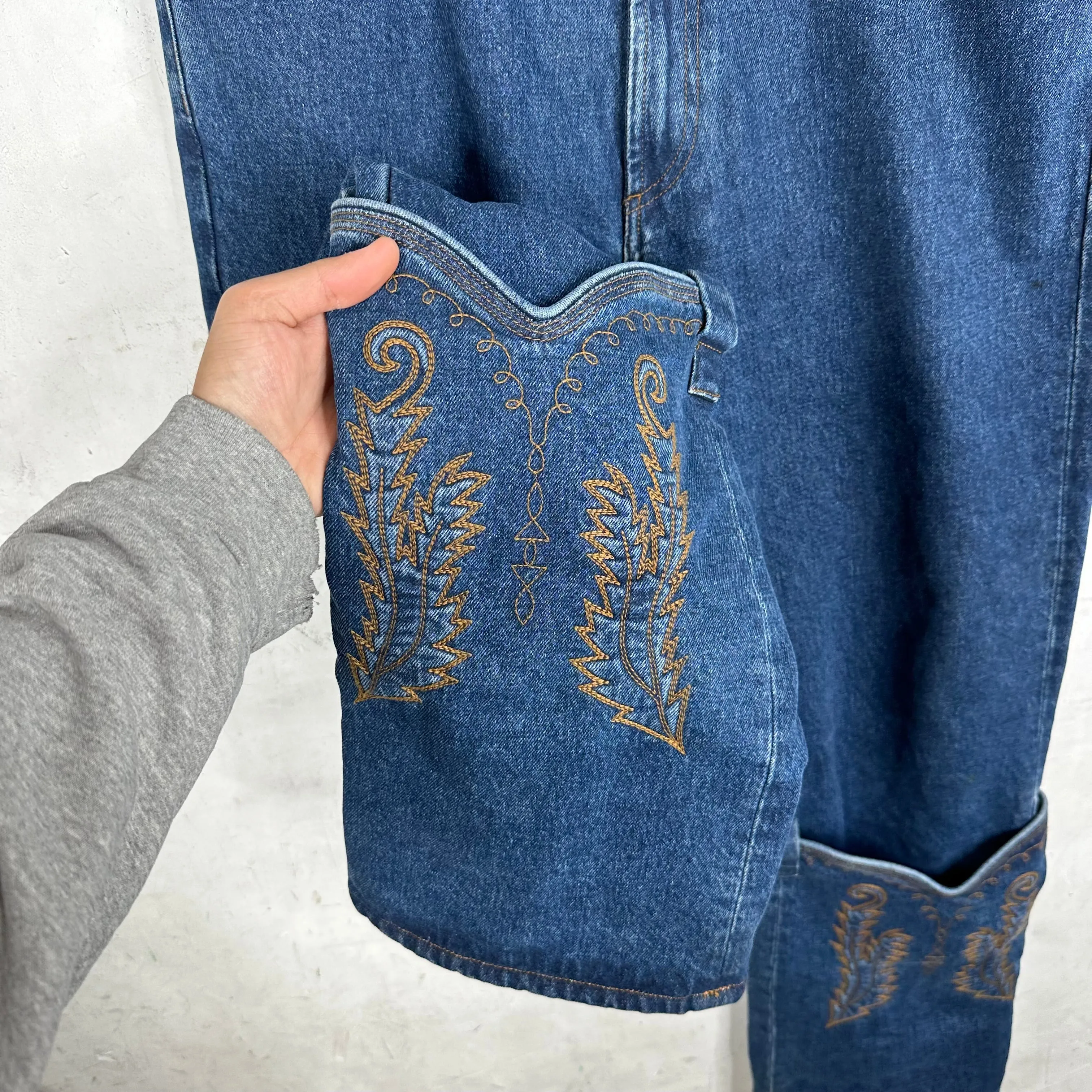 Y/Project Dark Wash Cowboy Jeans
